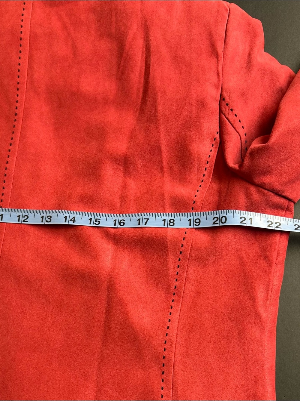 Alfred Dunner Faux Suede Red Watermelon Zip Front Blaze, 16 - Picture 5 of 6